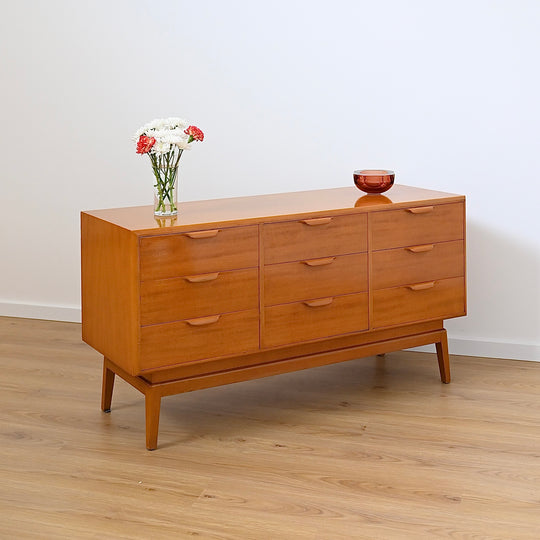Mid Century Teak Dresser Drawers Low Boy Sideboard by Paul Mason