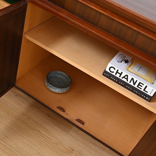 Mid Century Walnut Sideboard Buffet Cabinet by Chiswell