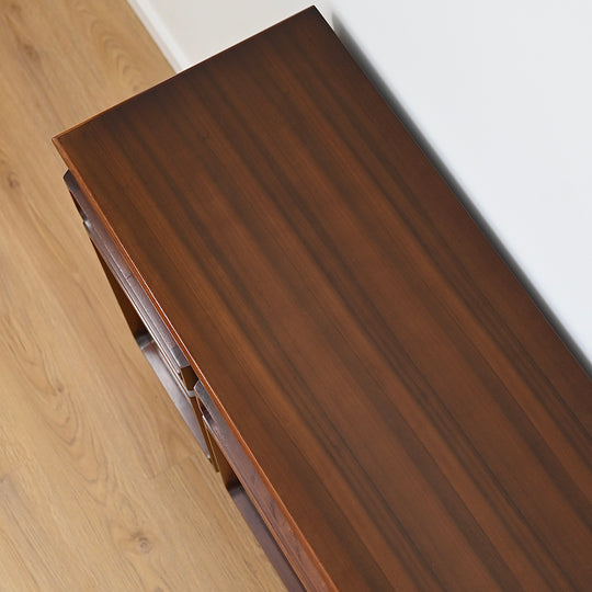 Mid Century Walnut Sideboard Buffet Cabinet by Chiswell