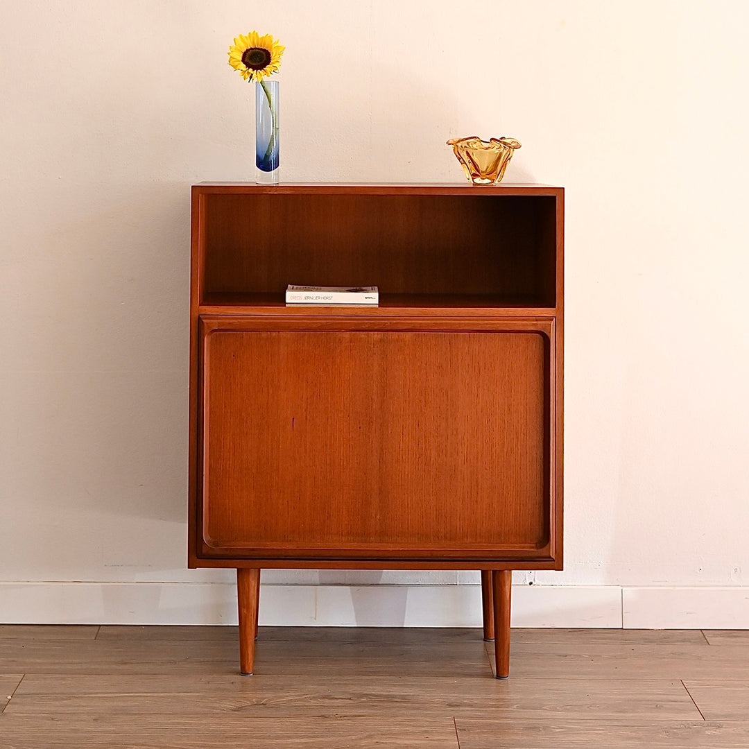 Mid Century Teak Sideboard Buffet Bar Cabinet by Chiswell