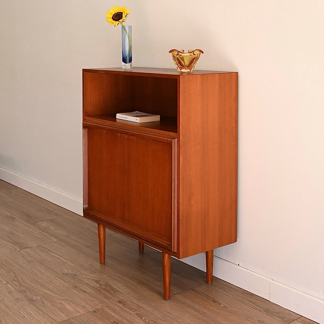 Mid Century Teak Sideboard Buffet Bar Cabinet by Chiswell