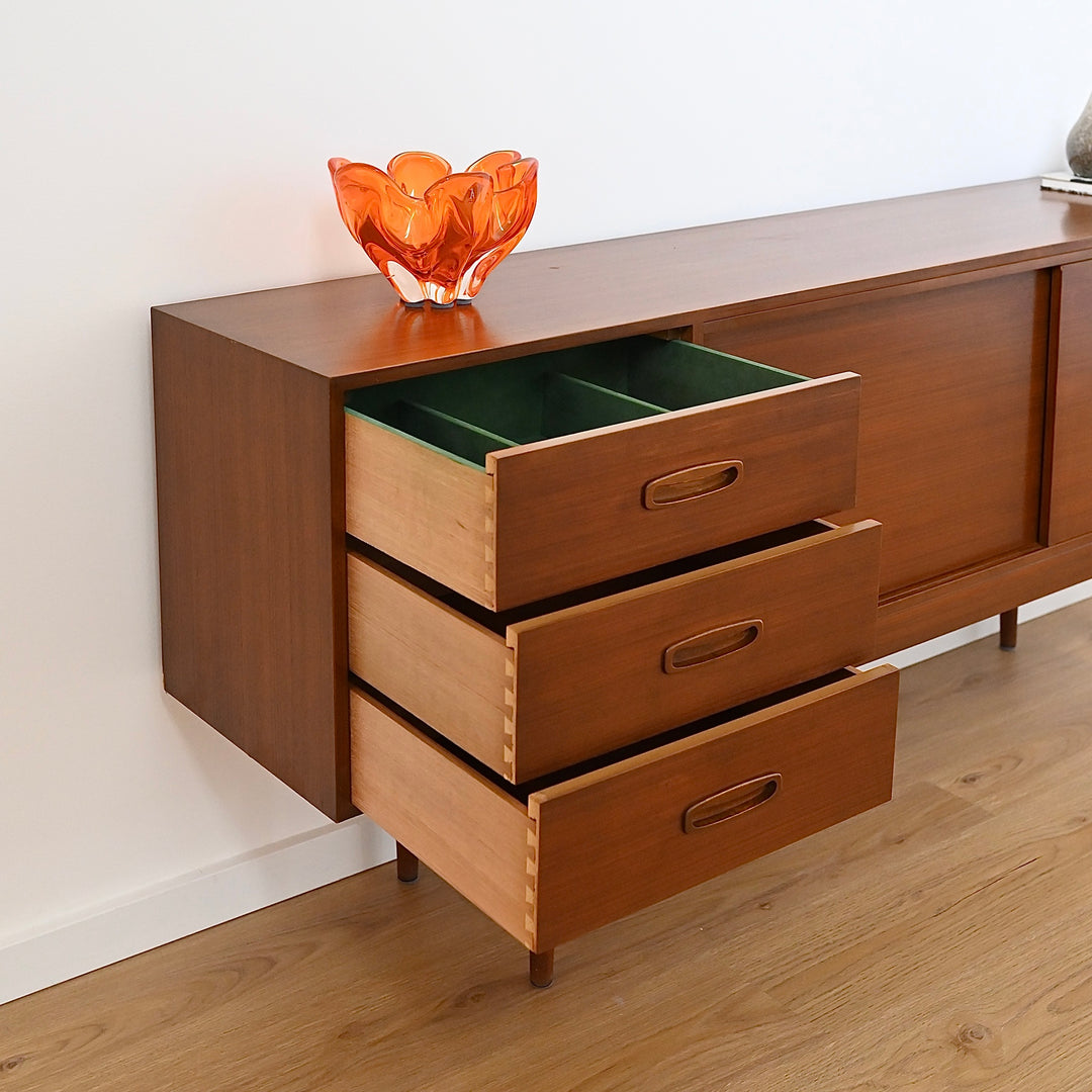 Mid Century Teak Sideboard LP Record Cabinet by Elite