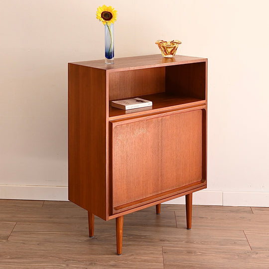 Mid Century Teak Sideboard Buffet Bar Cabinet by Chiswell