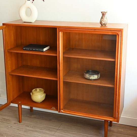 Mid Century Teak Sideboard Display Cabinet by Parker