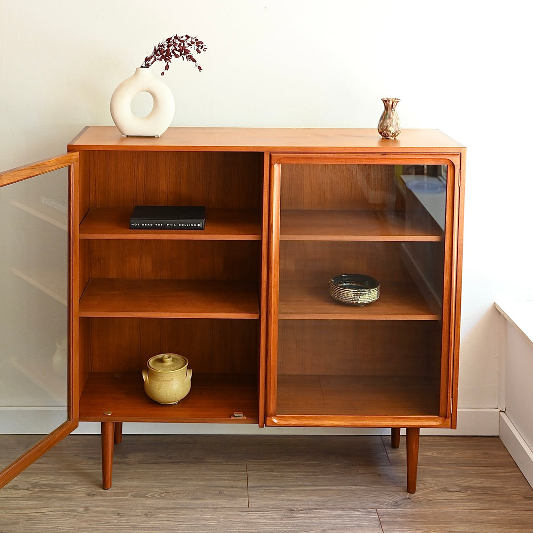 Mid Century Teak Sideboard Display Cabinet by Parker