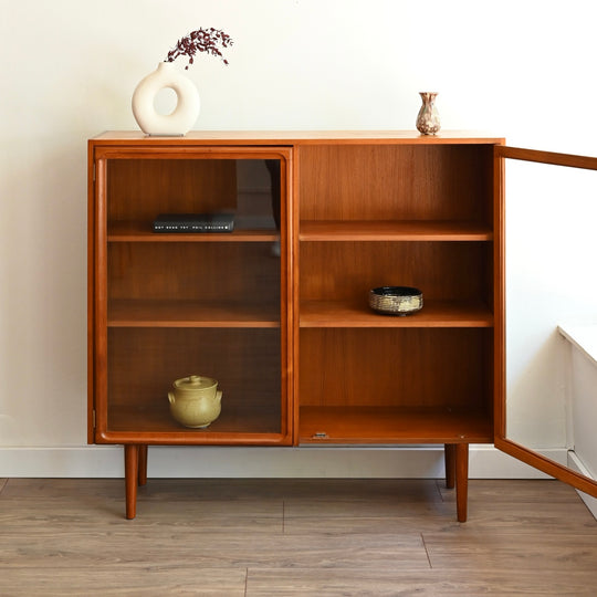 Mid Century Teak Sideboard Display Cabinet by Parker