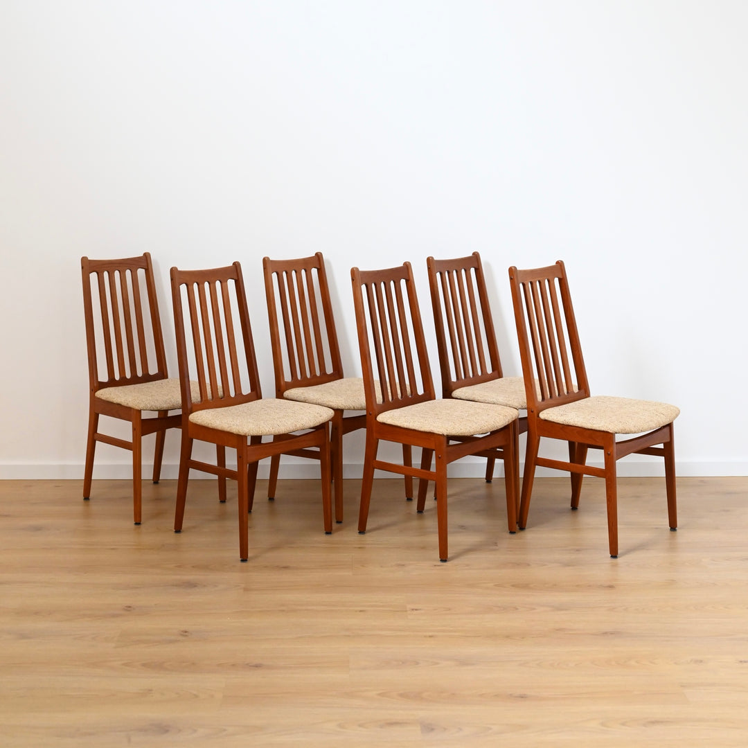 6x Mid Century Teak Dining Chairs