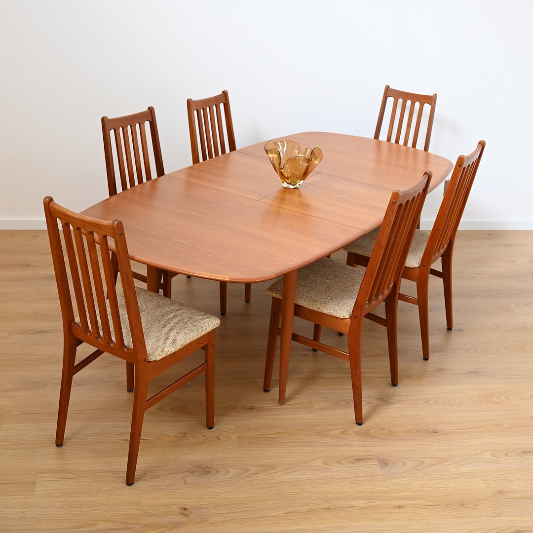 6x Mid Century Teak Dining Chairs