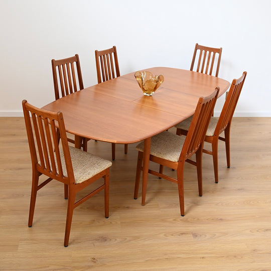 6x Mid Century Teak Dining Chairs