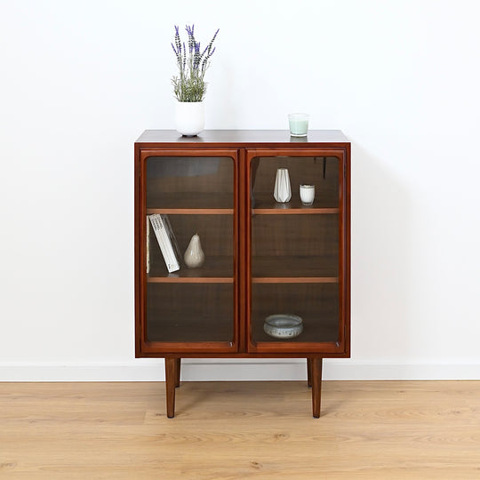 Mid Century Walnut Sideboard Glass Display Cabinet by Chiswell
