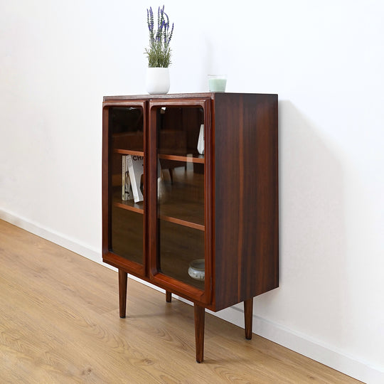 Mid Century Walnut Sideboard Glass Display Cabinet by Chiswell
