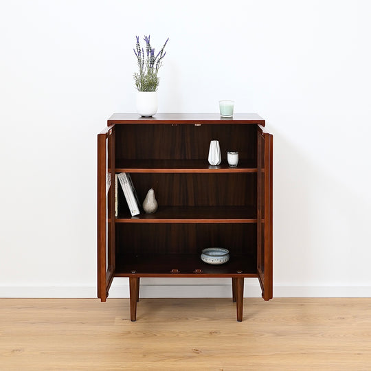 Mid Century Walnut Sideboard Glass Display Cabinet by Chiswell
