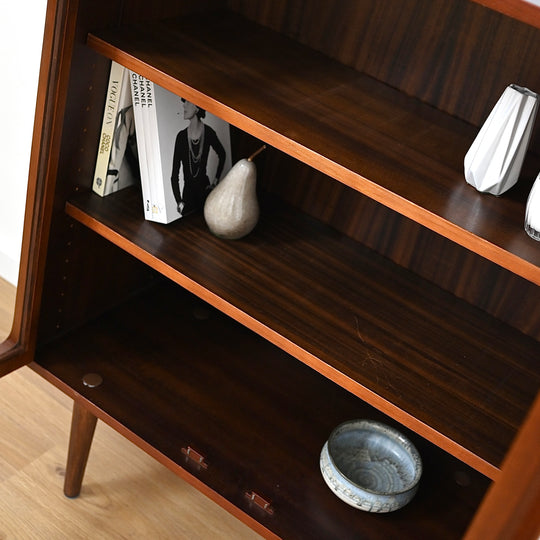 Mid Century Walnut Sideboard Glass Display Cabinet by Chiswell