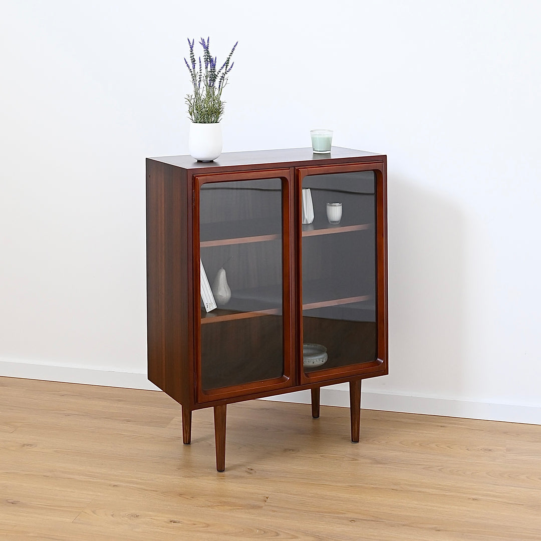 Mid Century Walnut Sideboard Glass Display Cabinet by Chiswell
