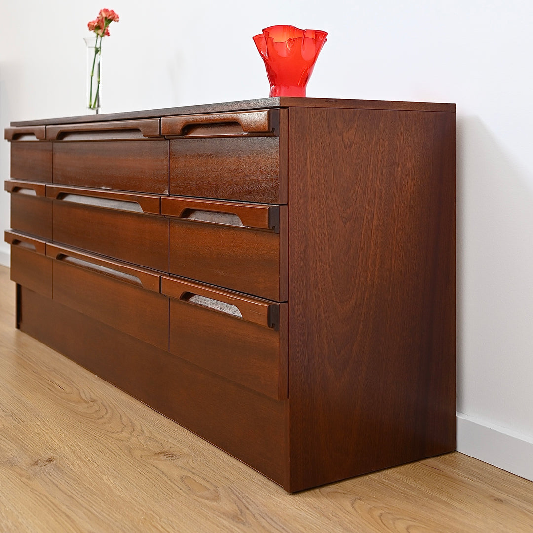 Mid Century Retro Walnut Dresser Sideboard by Macrob