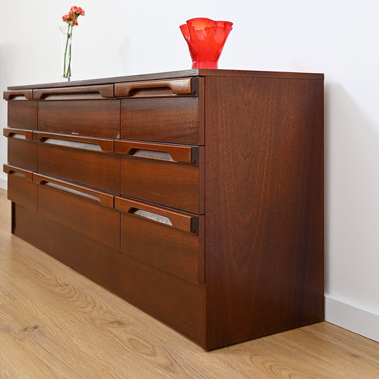 Mid Century Retro Walnut Dresser Sideboard by Macrob
