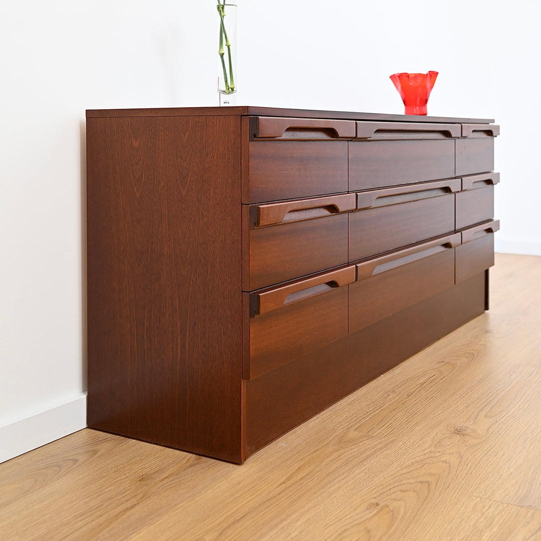 Mid Century Retro Walnut Dresser Sideboard by Macrob