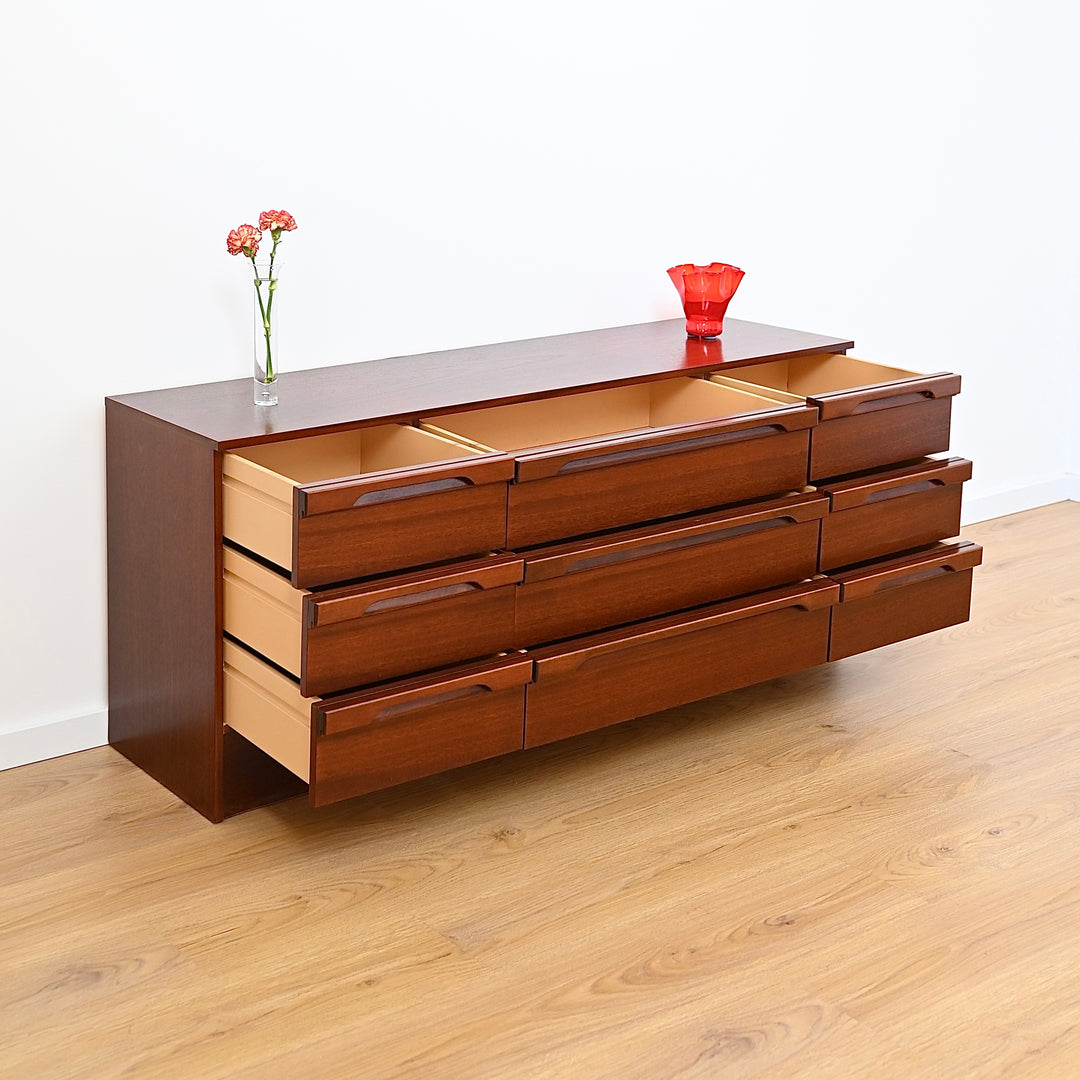 Mid Century Retro Walnut Dresser Sideboard by Macrob