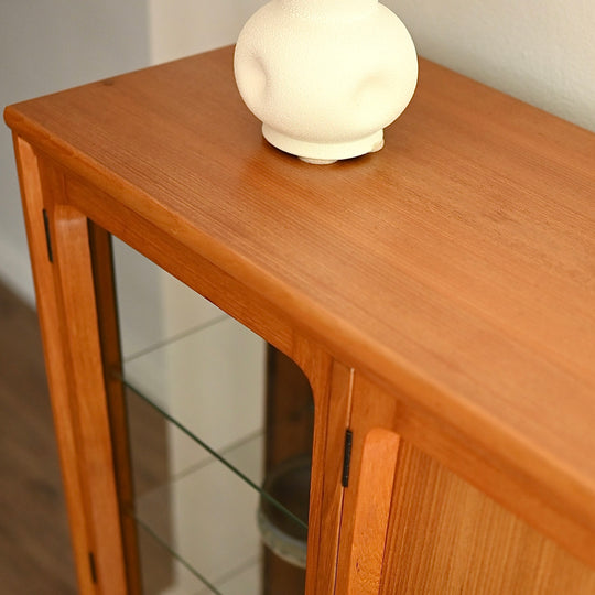 Mid Century Teak Sideboard Cocktail Cabinet Display China Cabinet by Chiswell