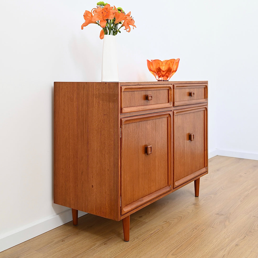 Mid Century Teak Sideboard Buffet LP Record Cabinet by Parker