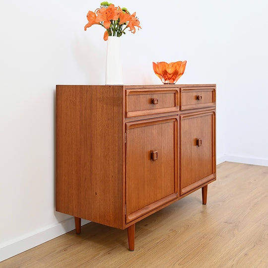 Mid Century Teak Sideboard Buffet LP Record Cabinet by Parker