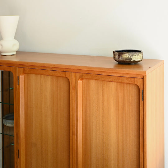 Mid Century Teak Sideboard Cocktail Cabinet Display China Cabinet by Chiswell