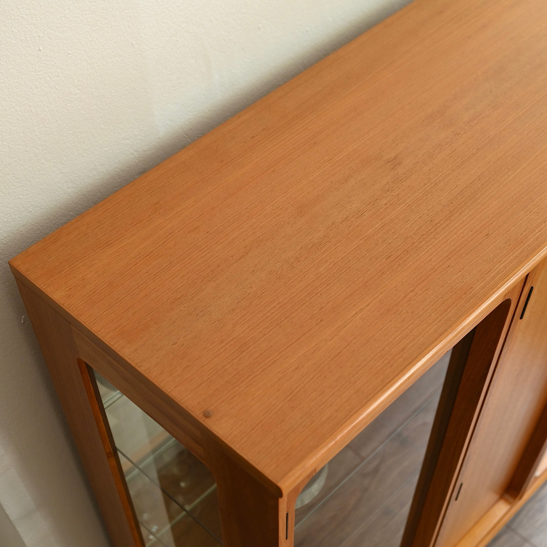 Mid Century Teak Sideboard Cocktail Cabinet Display China Cabinet by Chiswell