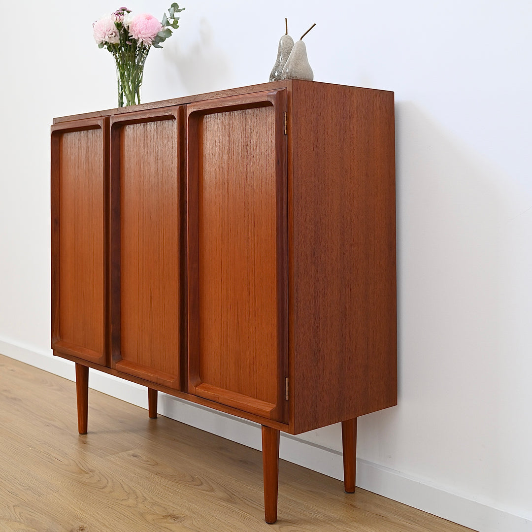Mid Century Teak Sideboard Credenza Bar Cabinet by Chiswell