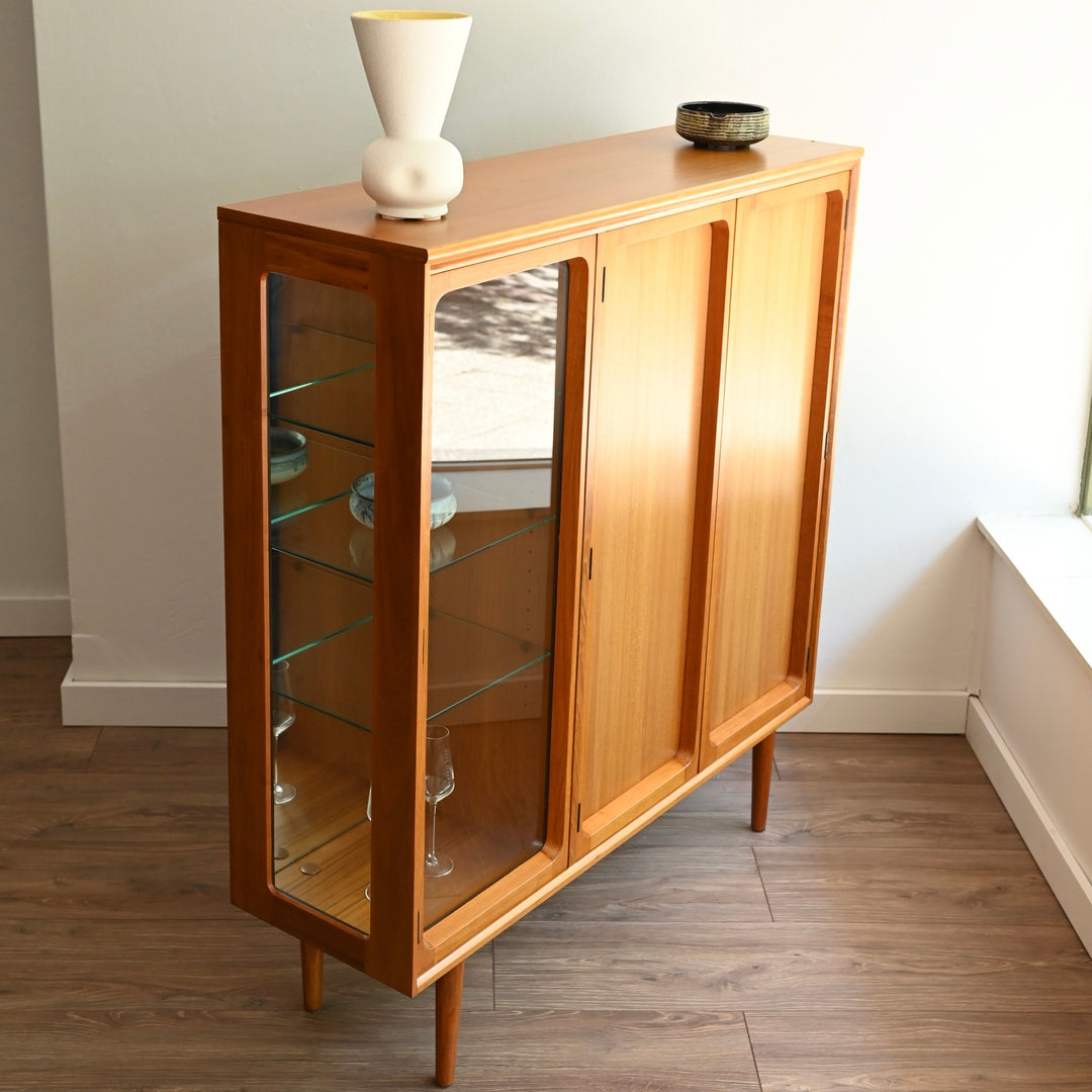 Mid Century Teak Sideboard Cocktail Cabinet Display China Cabinet by Chiswell