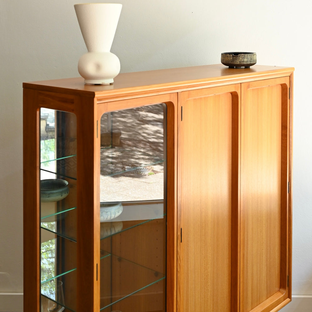 Mid Century Teak Sideboard Cocktail Cabinet Display China Cabinet by Chiswell