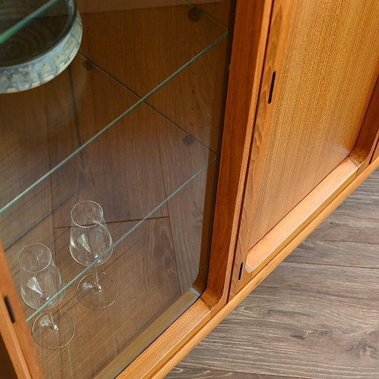 Mid Century Teak Sideboard Cocktail Cabinet Display China Cabinet by Chiswell