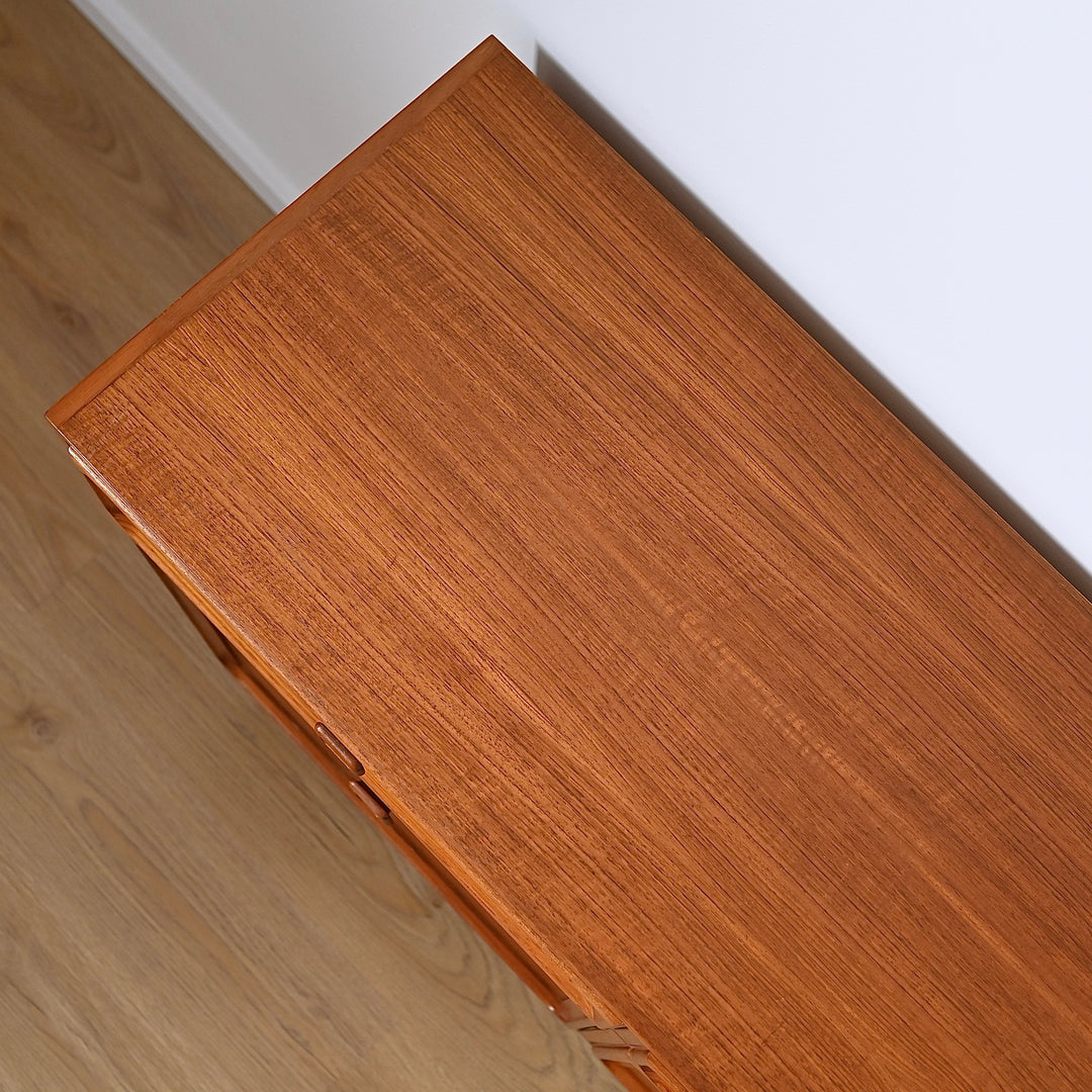Mid Century Teak Sideboard Buffet LP Record Cabinet by Parker