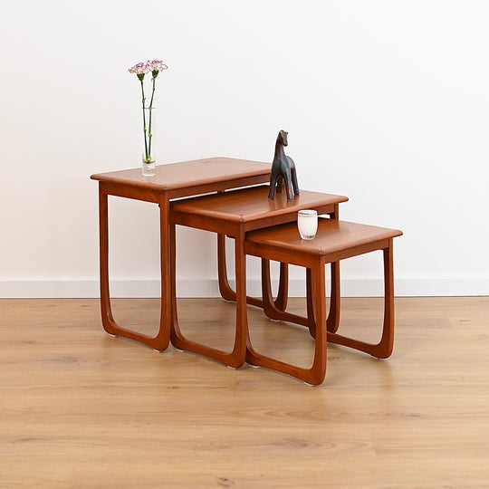 Mid Century Teak Nesting Tables by Burgess WA.