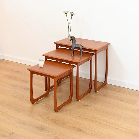 Mid Century Teak Nesting Tables by Burgess WA.