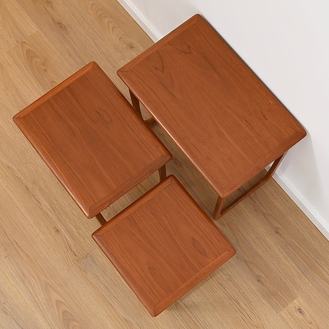 Mid Century Teak Nesting Tables by Burgess WA.