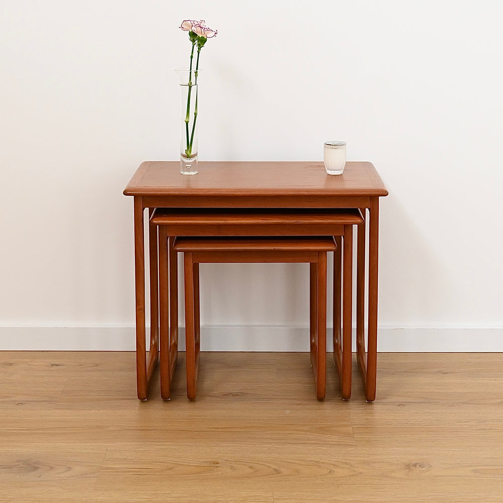 Mid Century Teak Nesting Tables by Burgess WA.