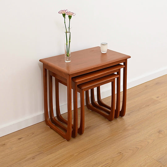 Mid Century Teak Nesting Tables by Burgess WA.