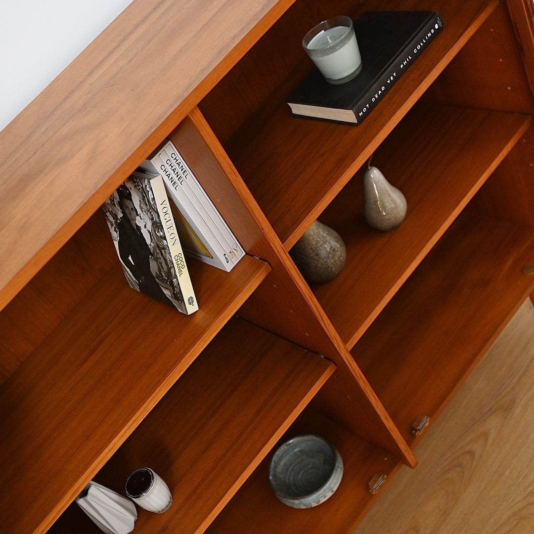 Mid Century Teak Sideboard Display Cabinet by Parker