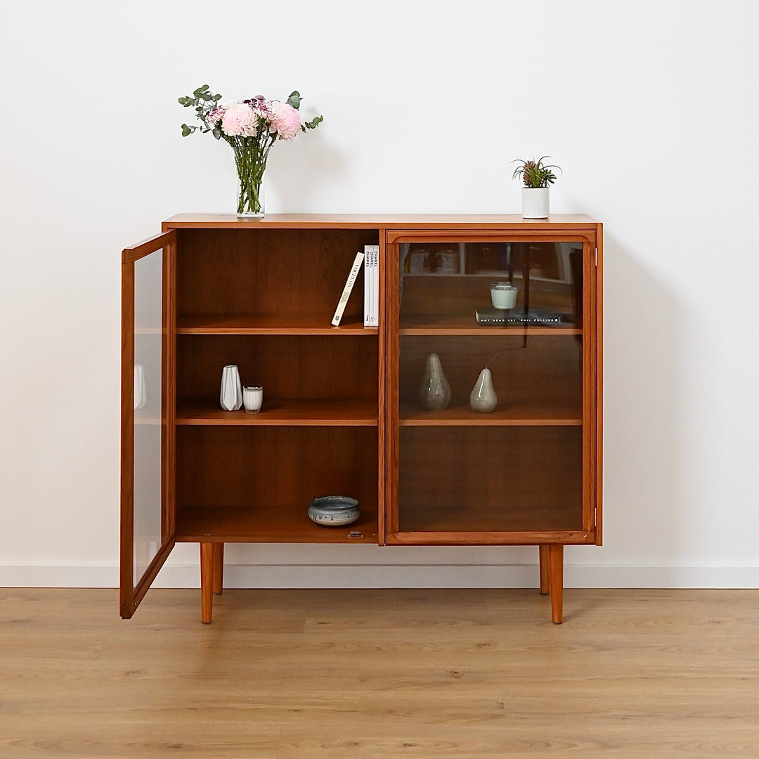 Mid Century Teak Sideboard Display Cabinet by Parker