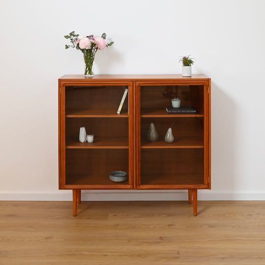 Mid Century Teak Sideboard Display Cabinet by Parker