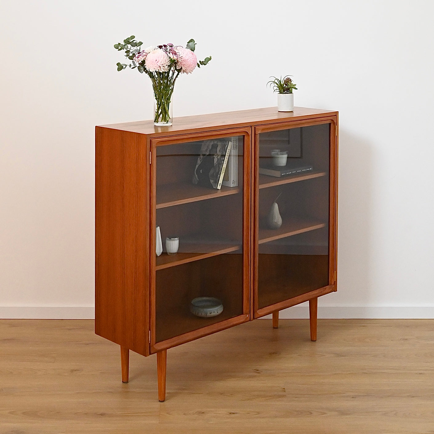Mid Century Teak Sideboard Display Cabinet by Parker