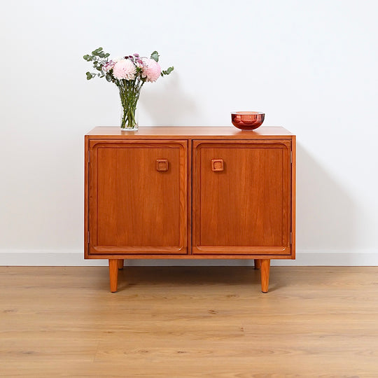Mid Century Parker Teak LP Record Cabinet Square Handle