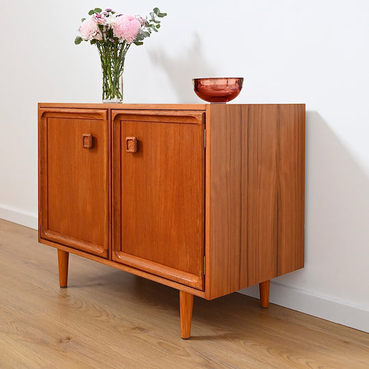 Mid Century Parker Teak LP Record Cabinet Square Handle