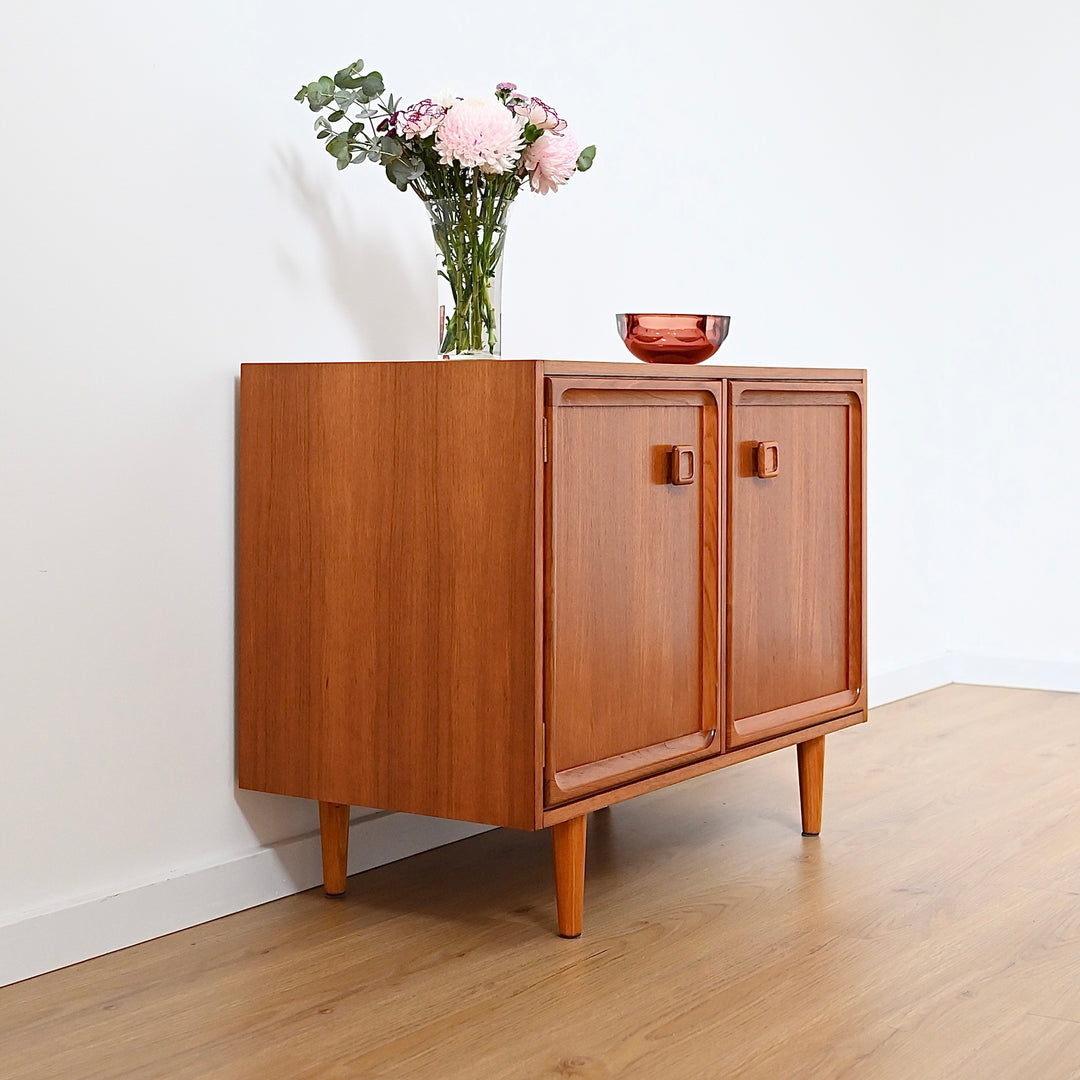 Mid Century Parker Teak LP Record Cabinet Square Handle