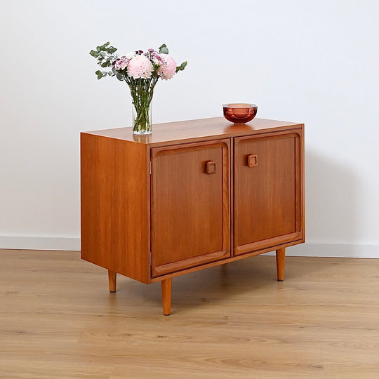 Mid Century Parker Teak LP Record Cabinet Square Handle