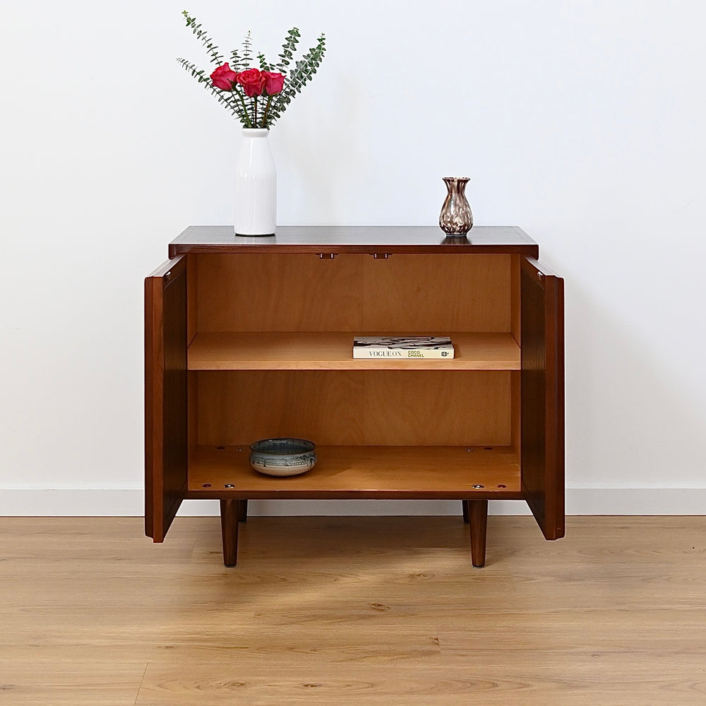 Mid Century Walnut Sideboard LP Record Cabinet by Chiswell