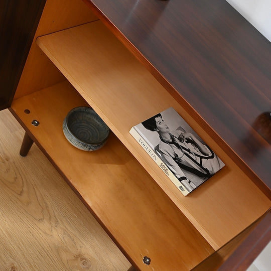 Mid Century Walnut Sideboard LP Record Cabinet by Chiswell