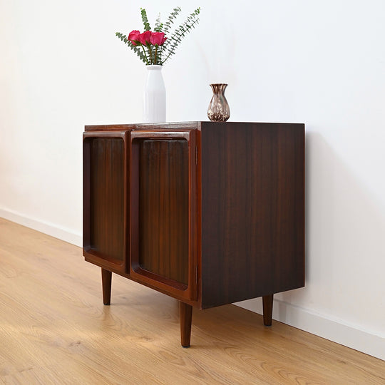 Mid Century Walnut Sideboard LP Record Cabinet by Chiswell