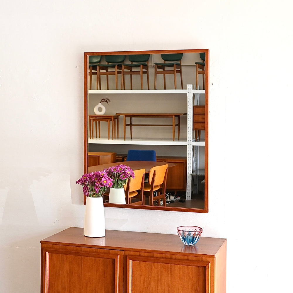 Mid Century Teak Wall Mirror by Parker