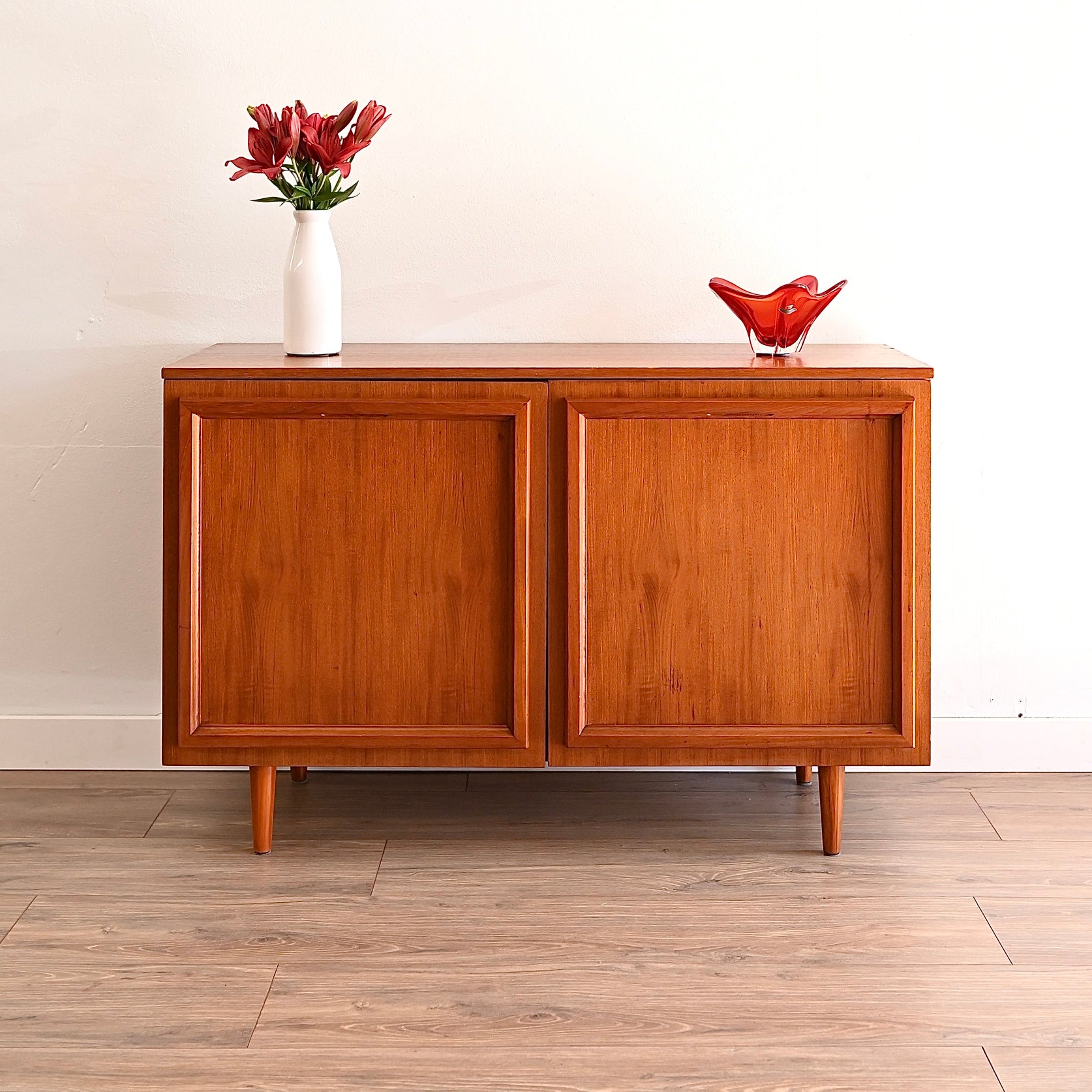 Mid Century Teak Sideboard LP Record Cabinet by Burgess